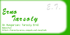 erno tarsoly business card